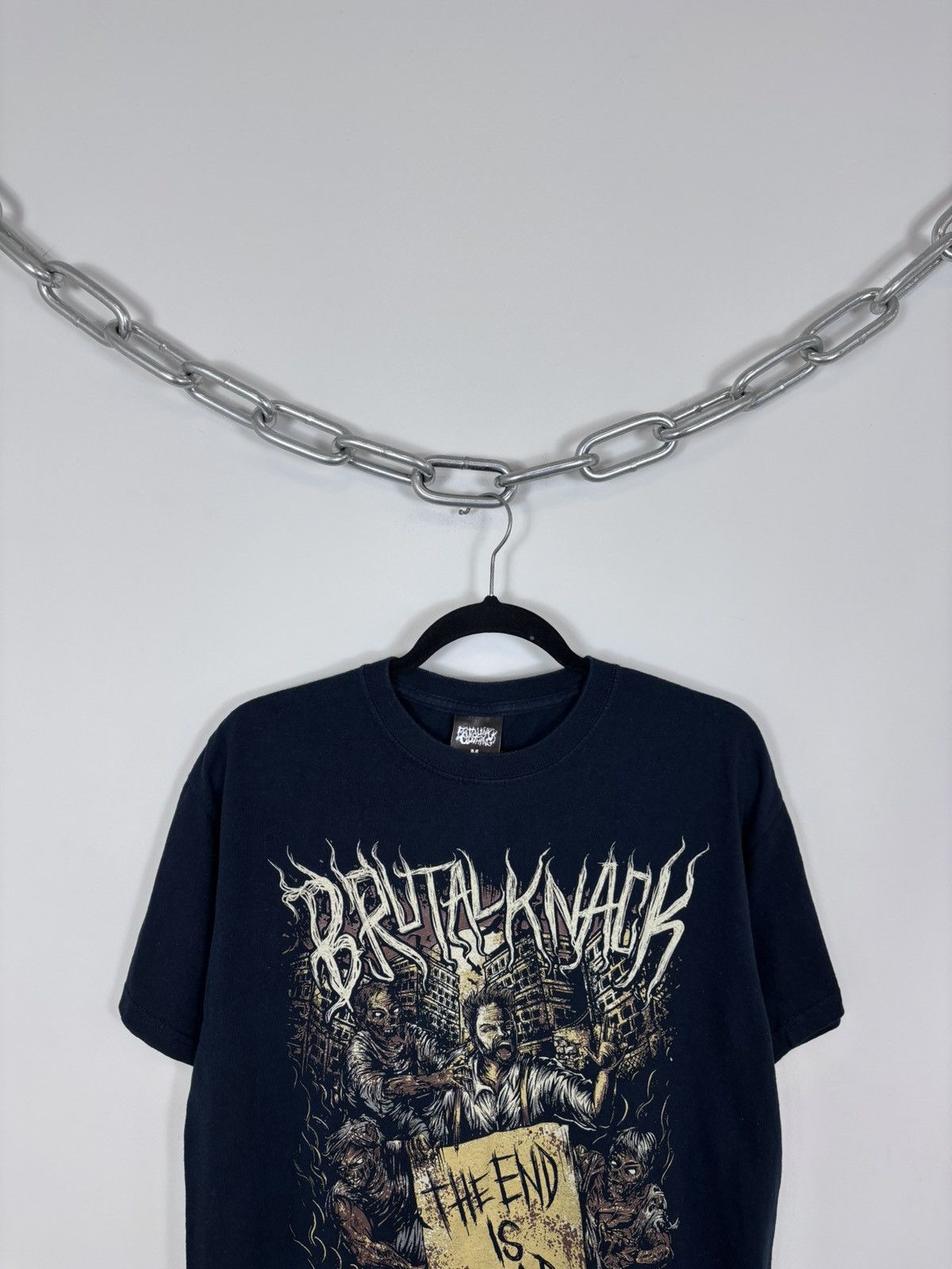 Band Tees Brutal Knack The End Is Near Big Logo Black T-Shirt Tee Size US M / EU 48-50 / 2 - 2 Thumbnail