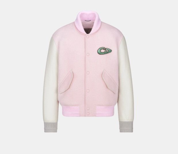 Dior × Kaws o1w1db11025 513L438 Varsity Jacket in Pink/Beige Size US L / EU 52-54 / 3 - 1 Thumbnail