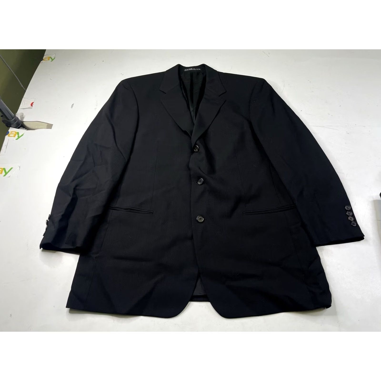 Hugo Boss VINTAGE Hugo Boss EINSTEIN/SIGMA 2-Pcs 3 Button Wool Suit Solid Black Size 44R USA Mens Suit Size 44R - 2 Thumbnail
