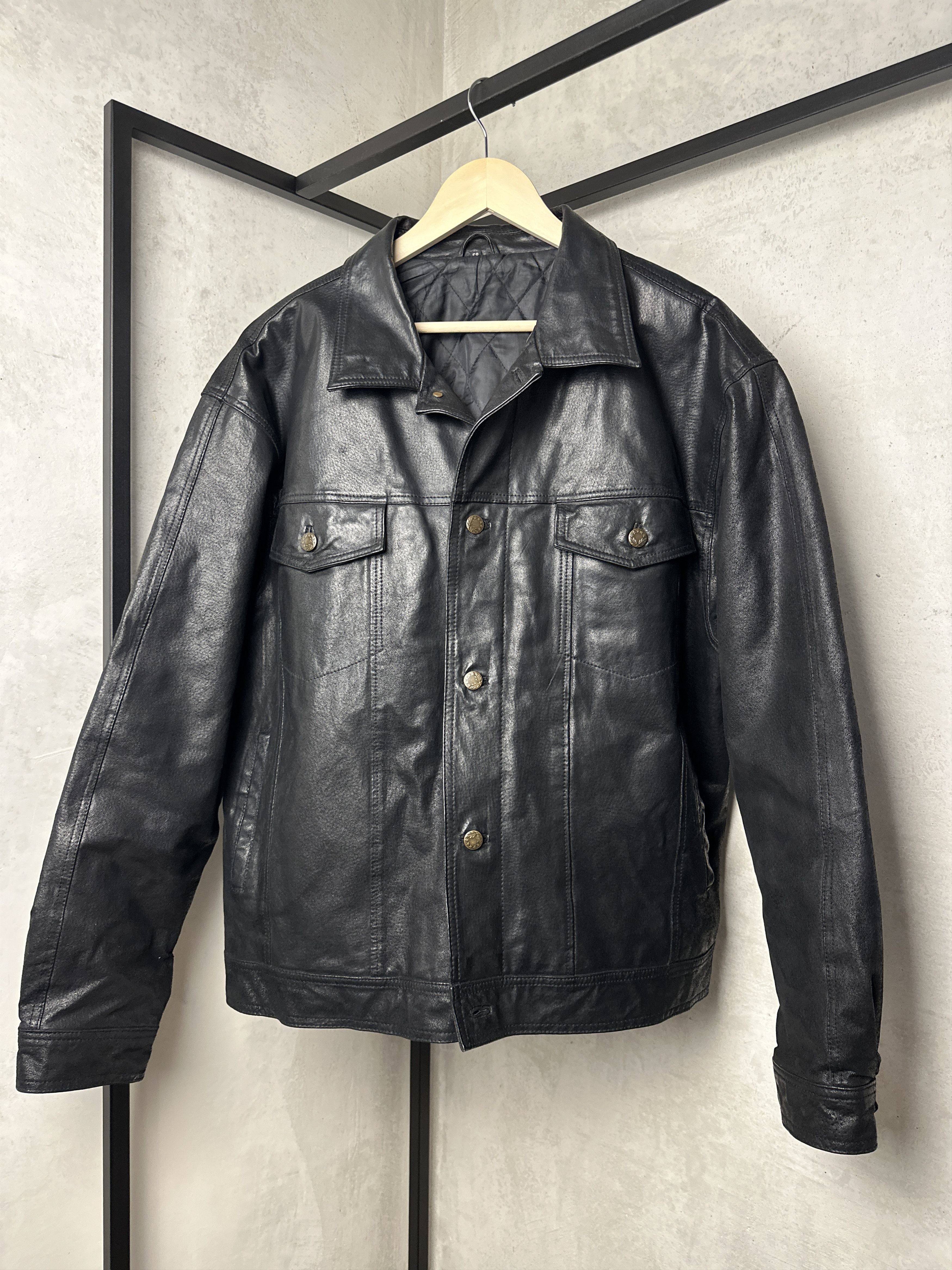 Genuine Leather Leather Western Trucker Jacket Size US XL / EU 56 / 4 - 16 Thumbnail