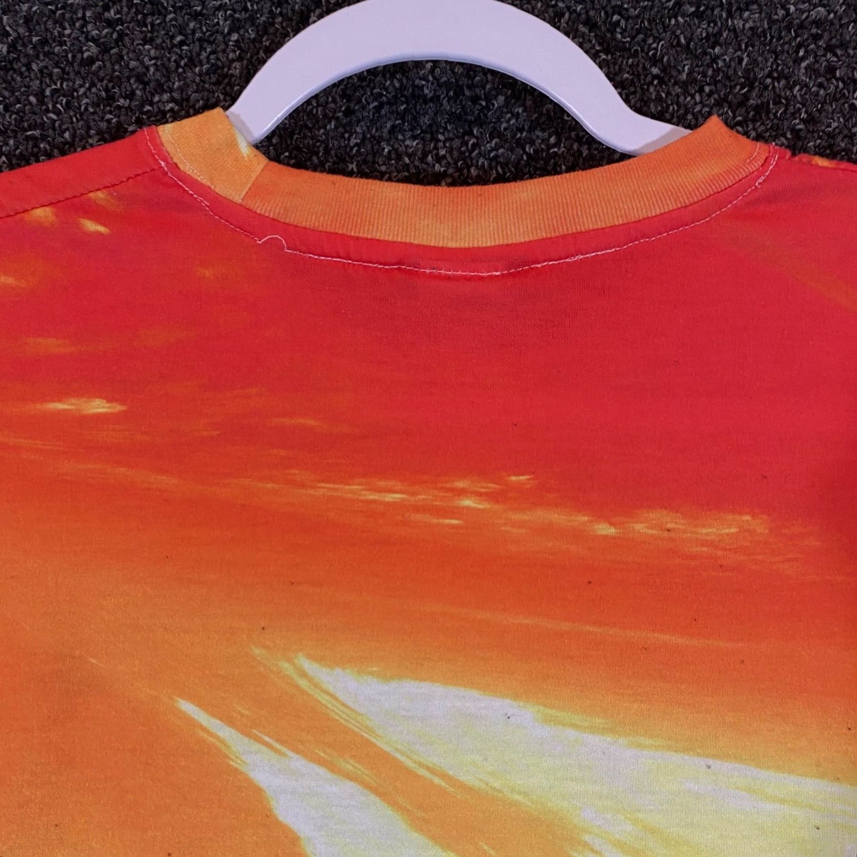 Vintage VINTAGE Lifted Research Group Shirt Mens XL Orange Sunset All Over Print Short Sleeve Size US XL / EU 56 / 4 - 5 Thumbnail