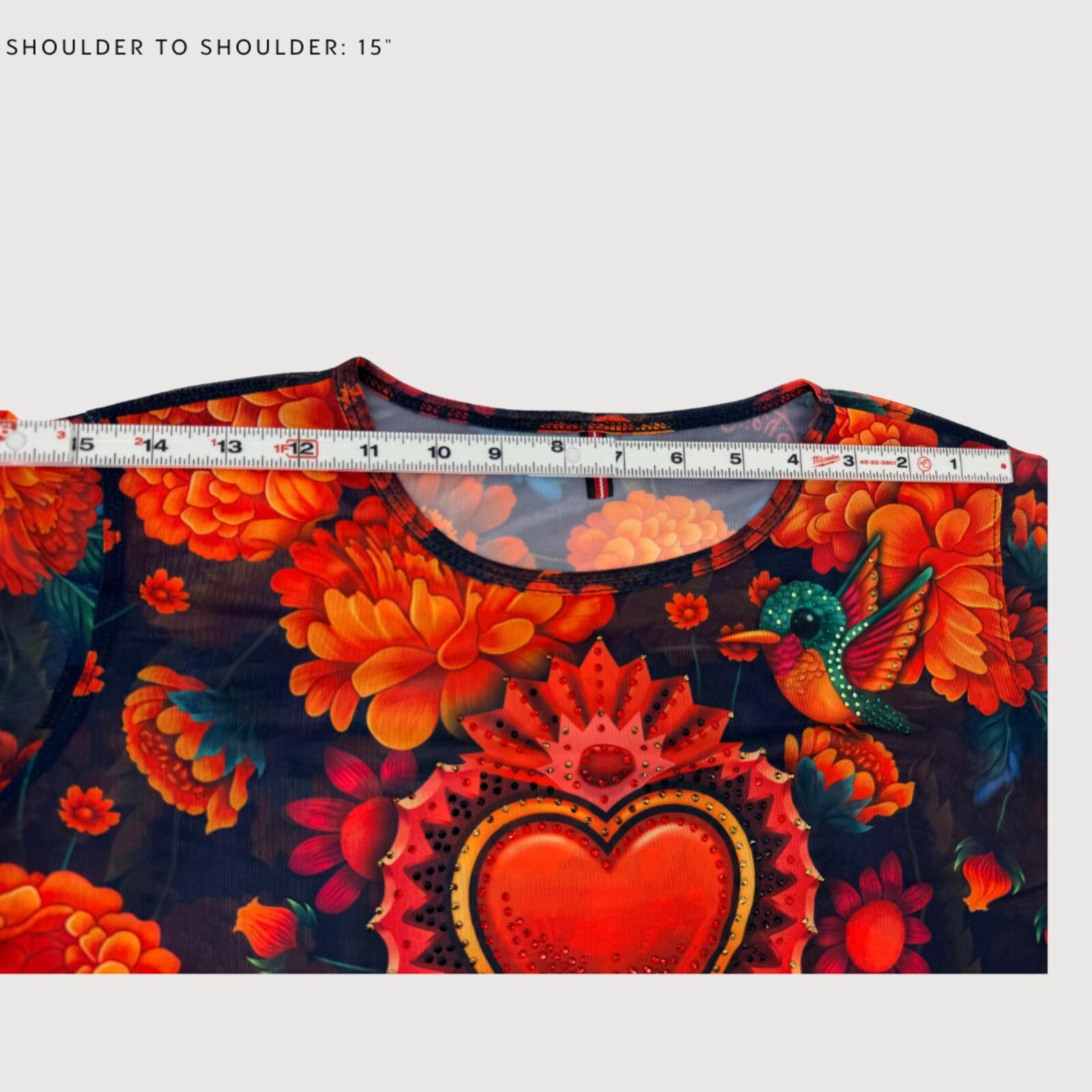 Other iAY GÜEY Y2K Sacred Heart Rhinestone Mesh Crop Top S Size S / US 4 / IT 40 - 7 Thumbnail