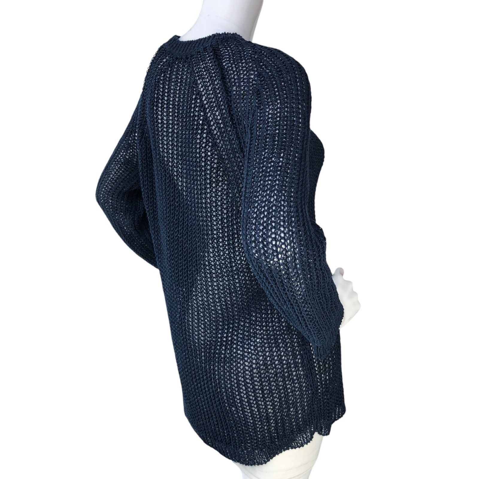 J.Crew J Crew Size S Sweater Relaxed Fit Linen Beach Open Knit Navy Size S / US 4 / IT 40 - 8 Thumbnail