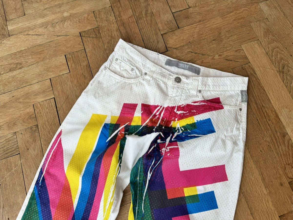 Versace × Versace Jeans Couture Vintage Versace Jeans Couture Crazy Painted Logo Jeans 28 Size 28" / US 6 / IT 42 - 4 Thumbnail