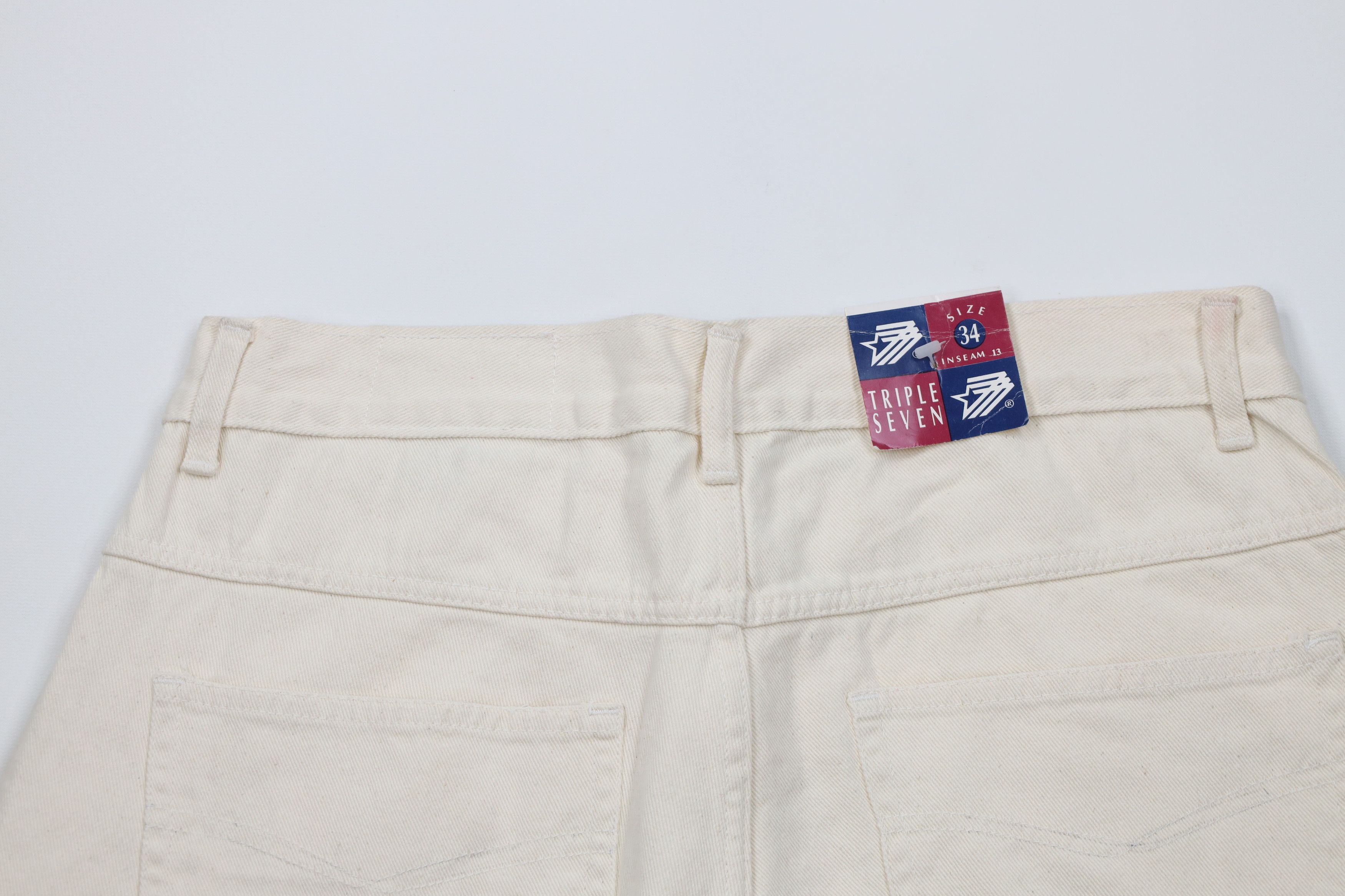 Vintage Deadstock Vintage 90s Streetwear Jean Shorts Jorts Cream Size US 34 / EU 50 - 10 Thumbnail