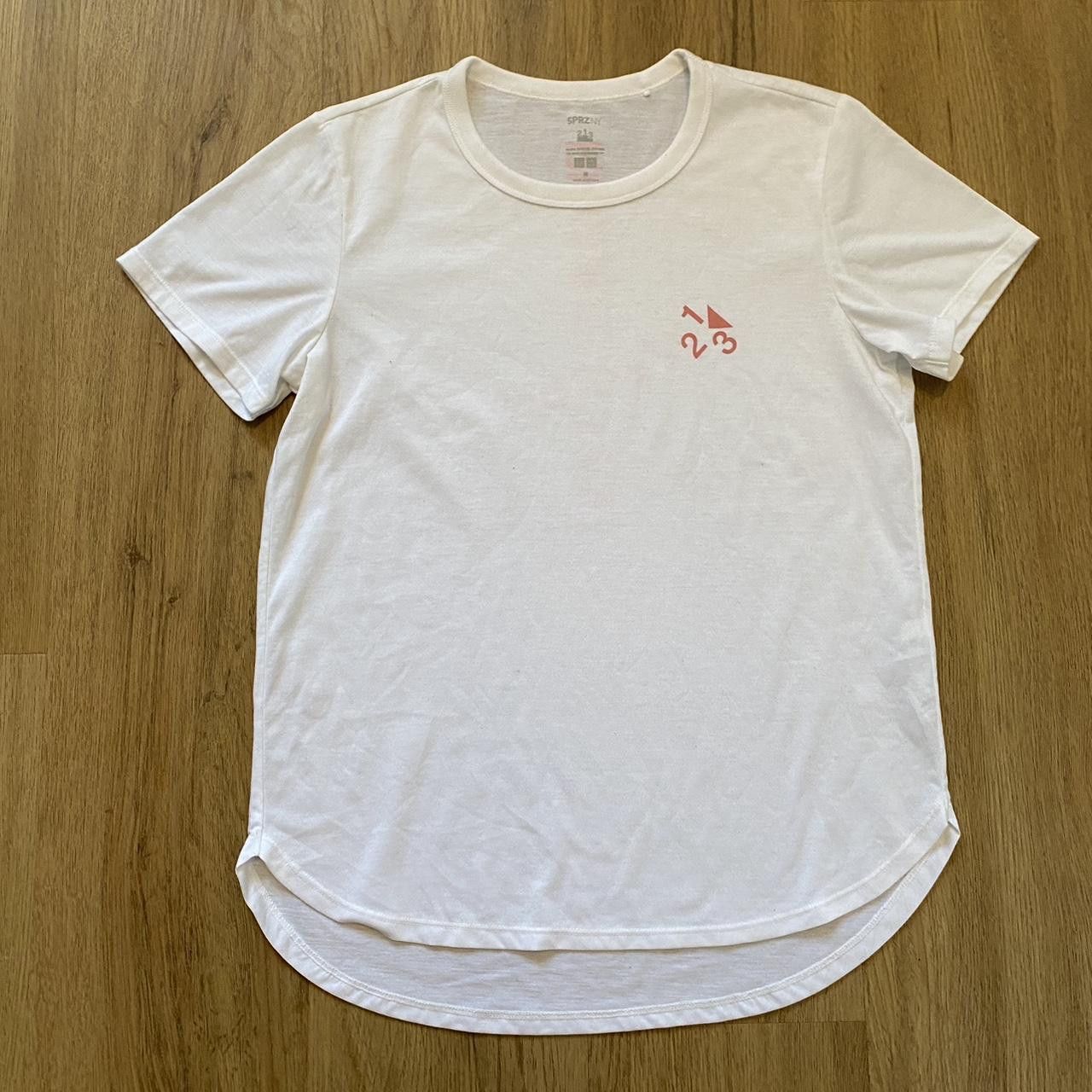 Uniqlo Uniqlo Sprzny White and pink cycling t-shirt Size US M / EU 48-50 / 2 - 1 Thumbnail