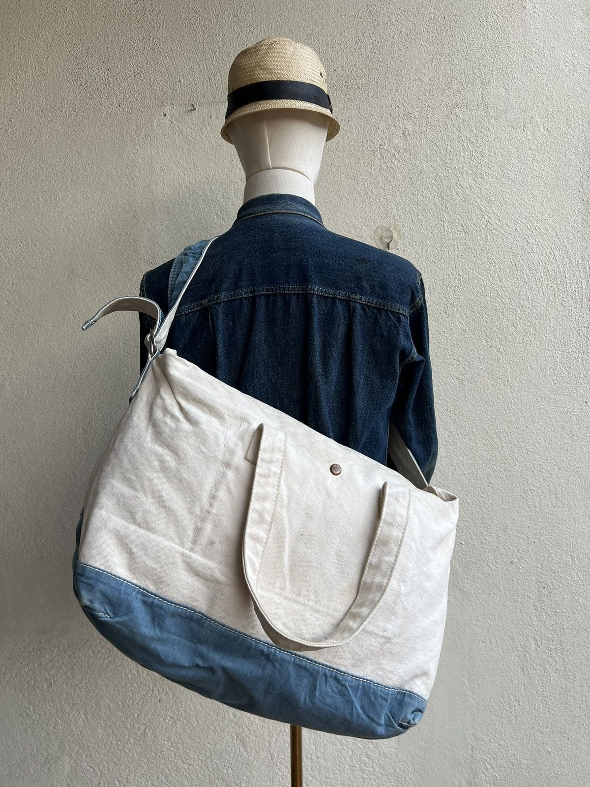 Japanese Brand Vintage Spellbound Patina Dirty Canvas 2 Way Tote Bag Size ONE SIZE - 23 Thumbnail