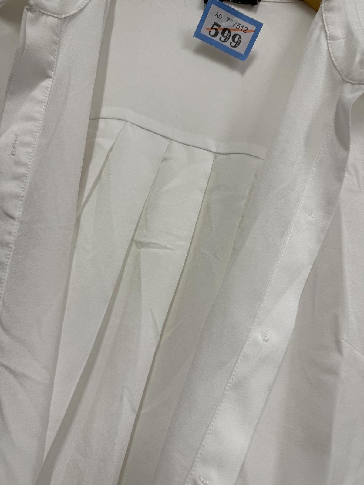 French Connection French Connection White Short Sleeve Open Front Blouse Top M Size M / US 6-8 / IT 42-44 - 3 Thumbnail