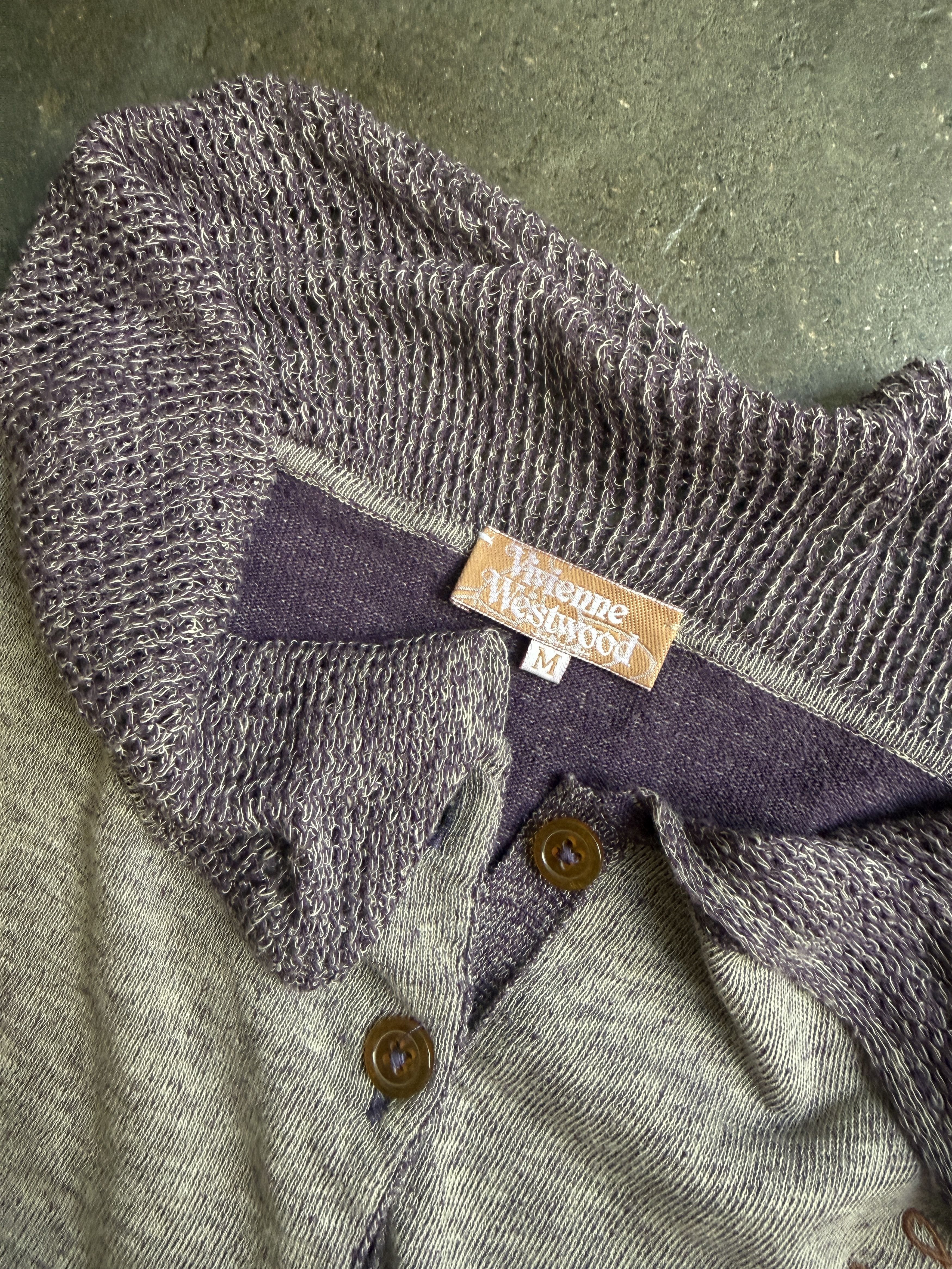 Vivienne Westwood New 2014 Gold Label Purple Knitted Silk Yarn Polo Size M / US 6-8 / IT 42-44 - 9 Thumbnail