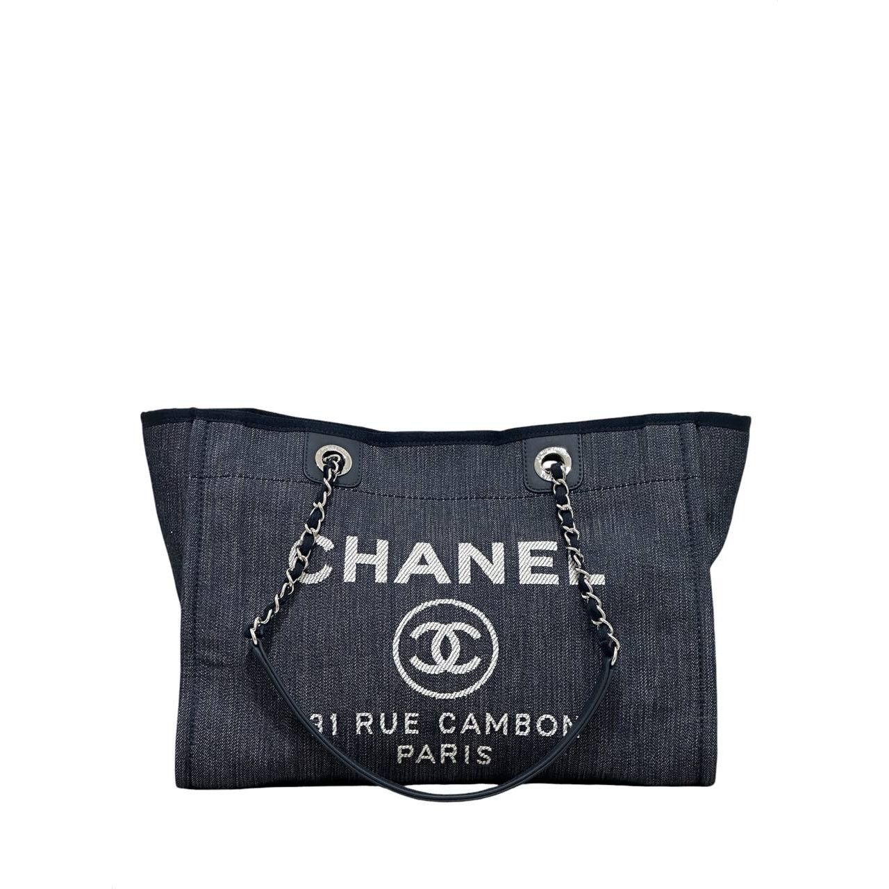 Chanel Chanel Deauville Large Denim Canvas Tote Bag Size ONE SIZE - 1 Thumbnail