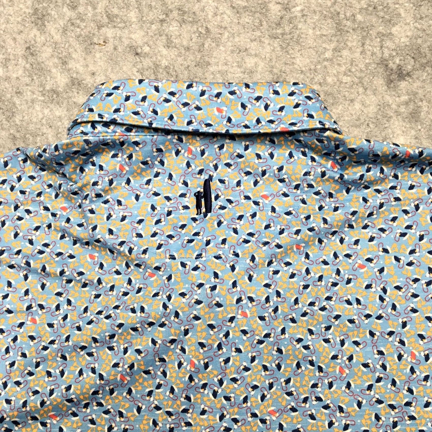 johnnie-O johnnie-O Polo Shirt Mens XL Blue Duck Snorkel Golf UPF 50 Stretch Performance Polo Shirt Snorkel Print Blue Shirt Mens XL Size US XL / EU 56 / 4 - 6 Thumbnail