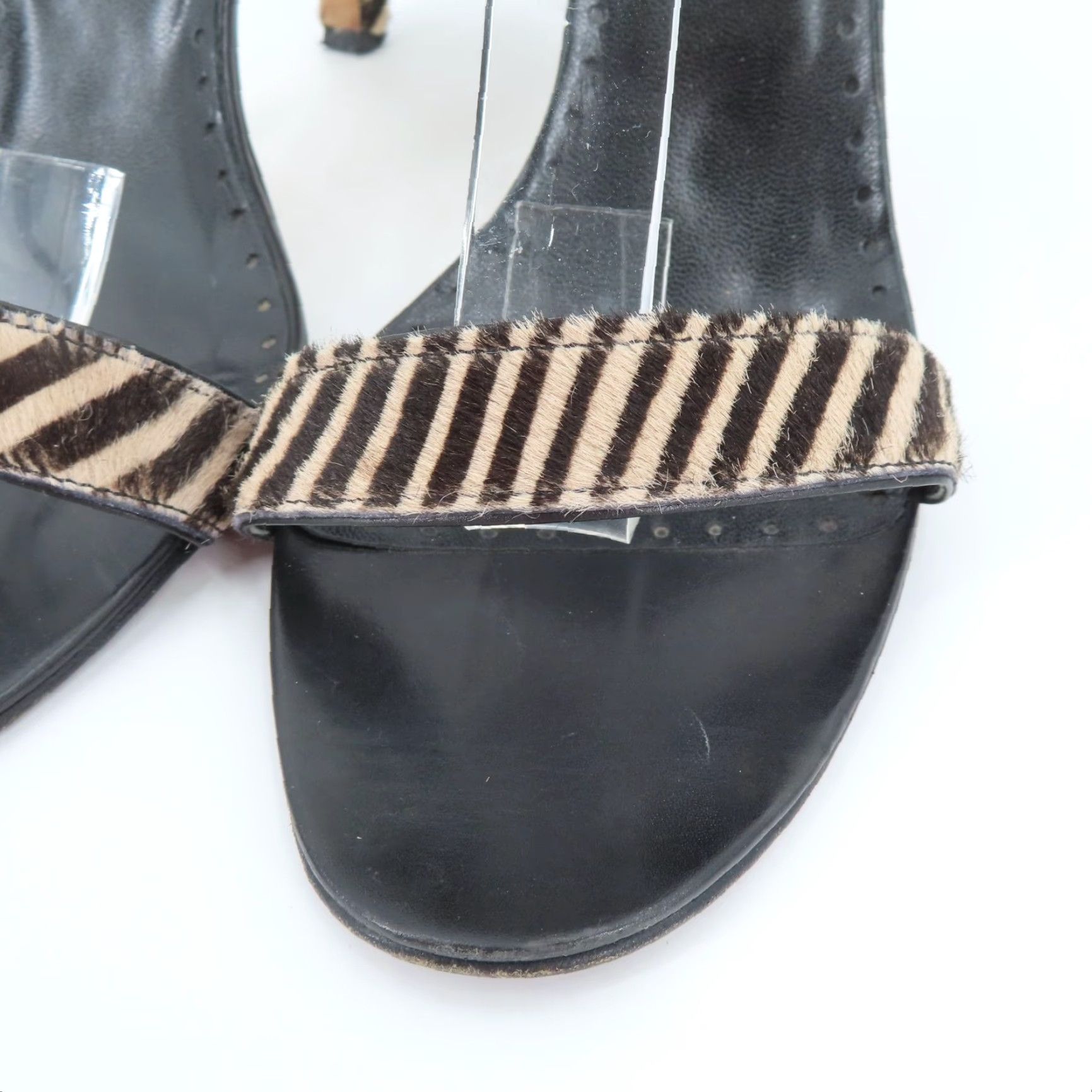 Vintage Kate Spade New York Womens 10 Zebra Print Animal Hair Open Toe High Heels Size US 10 / IT 40 - 4 Thumbnail