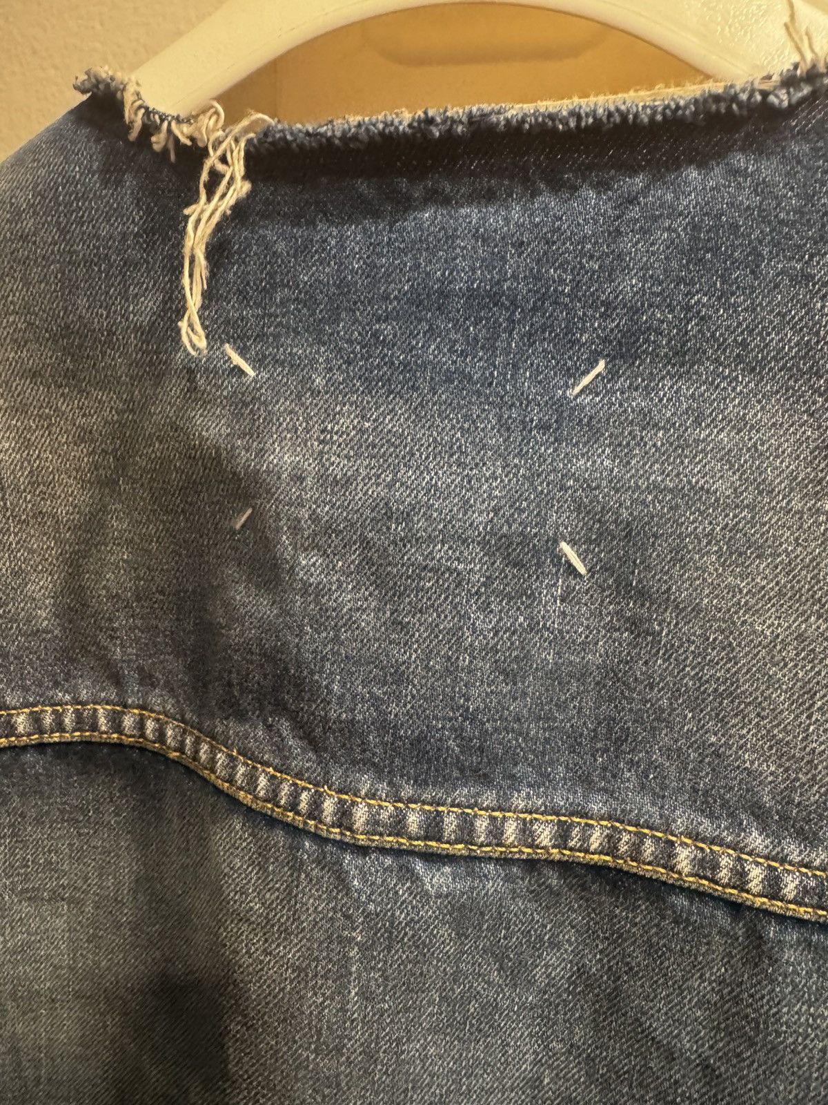 Maison Margiela Maison Margiela Collarless Denim Jacket Sz: 56 Size US XL / EU 56 / 4 - 5 Thumbnail