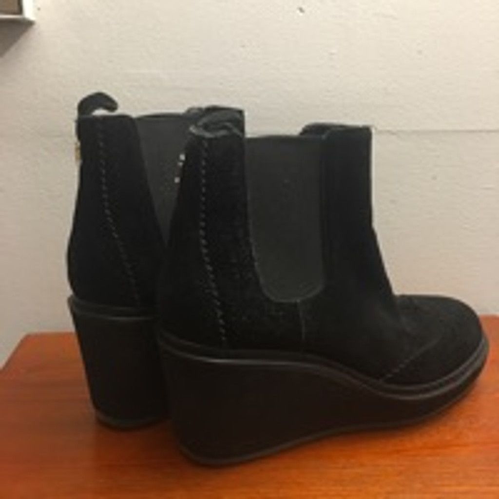 Tommy Hilfiger Tommy Hilfiger Black Suede/Leather Wedge Heels: Size 8.5M Size US 8.5 / IT 38.5 - 1 Thumbnail