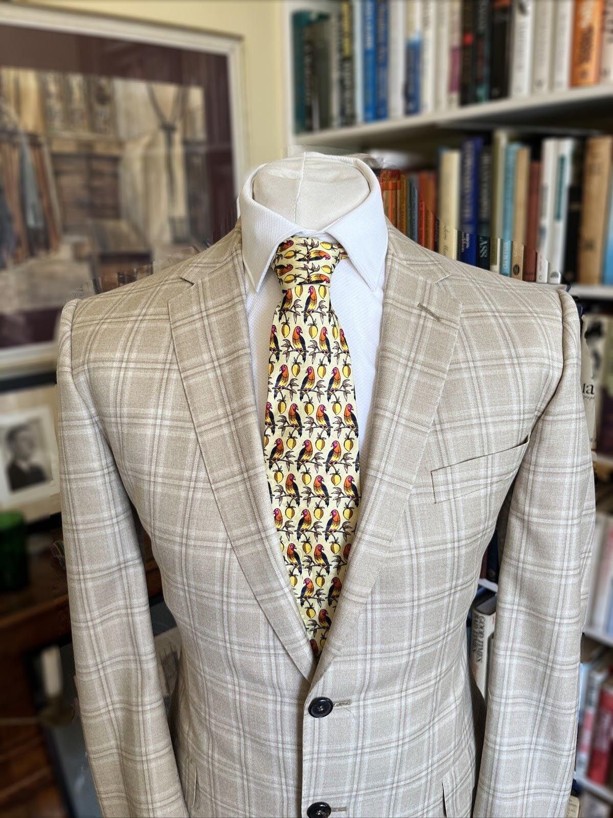 Gieves & Hawkes Gieves & Hawkes beige check blazer Size 40R - 4 Thumbnail