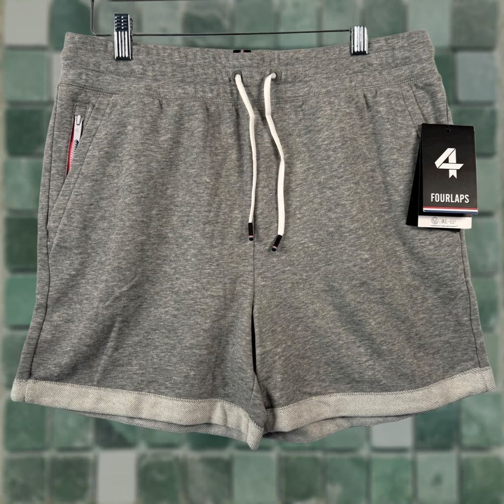 Vintage Fourlaps Rush Short M Grey Heather Cotton Blend Athletic Gym Workout Athleisure Size 32" / US 10 / IT 46 - 1 Thumbnail