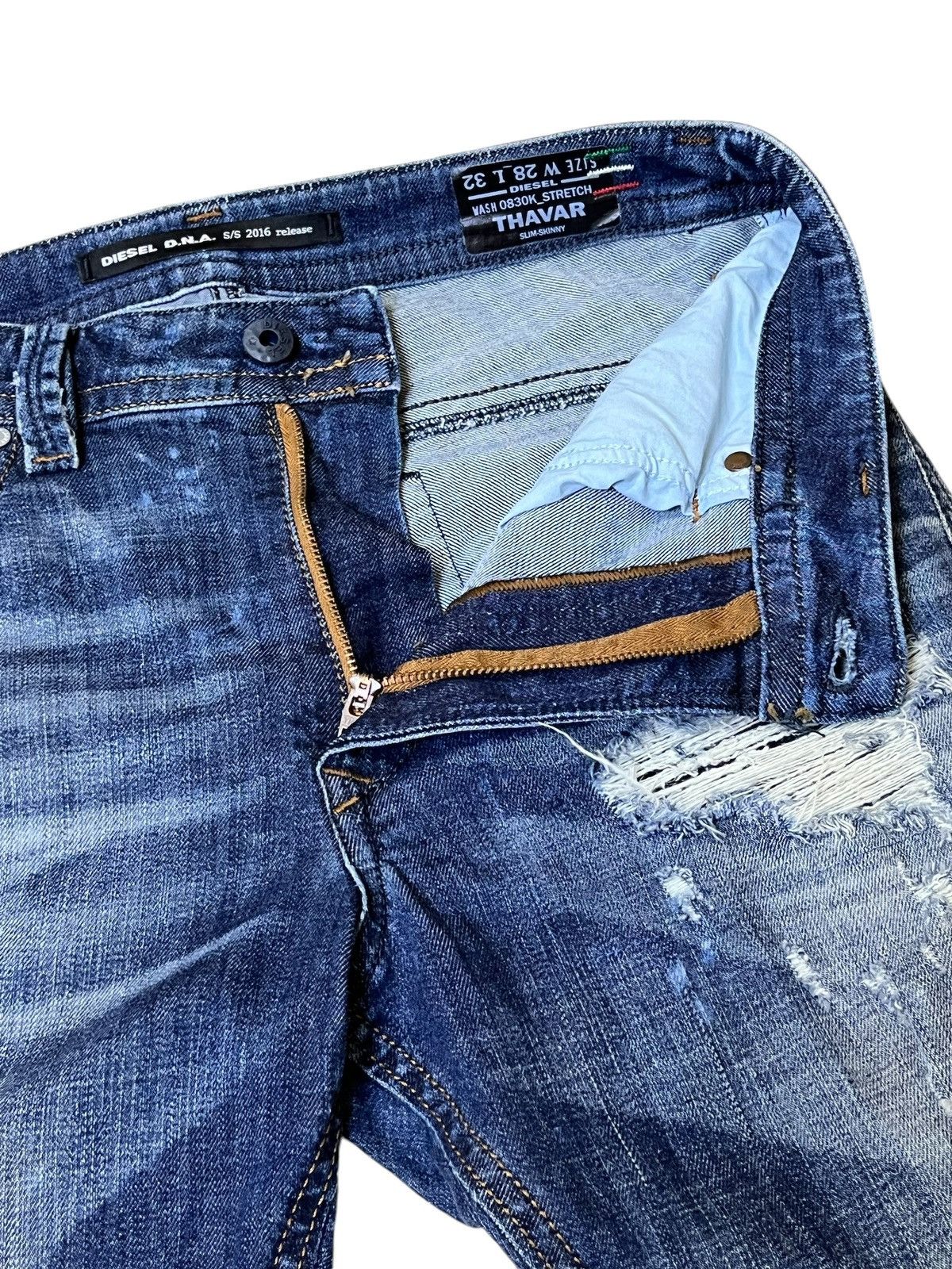Diesel SICK🔥DIESEL SLIM SKINNY S/S 2016 DISTRESSED STYLE JEANS Size US 31 - 13 Thumbnail