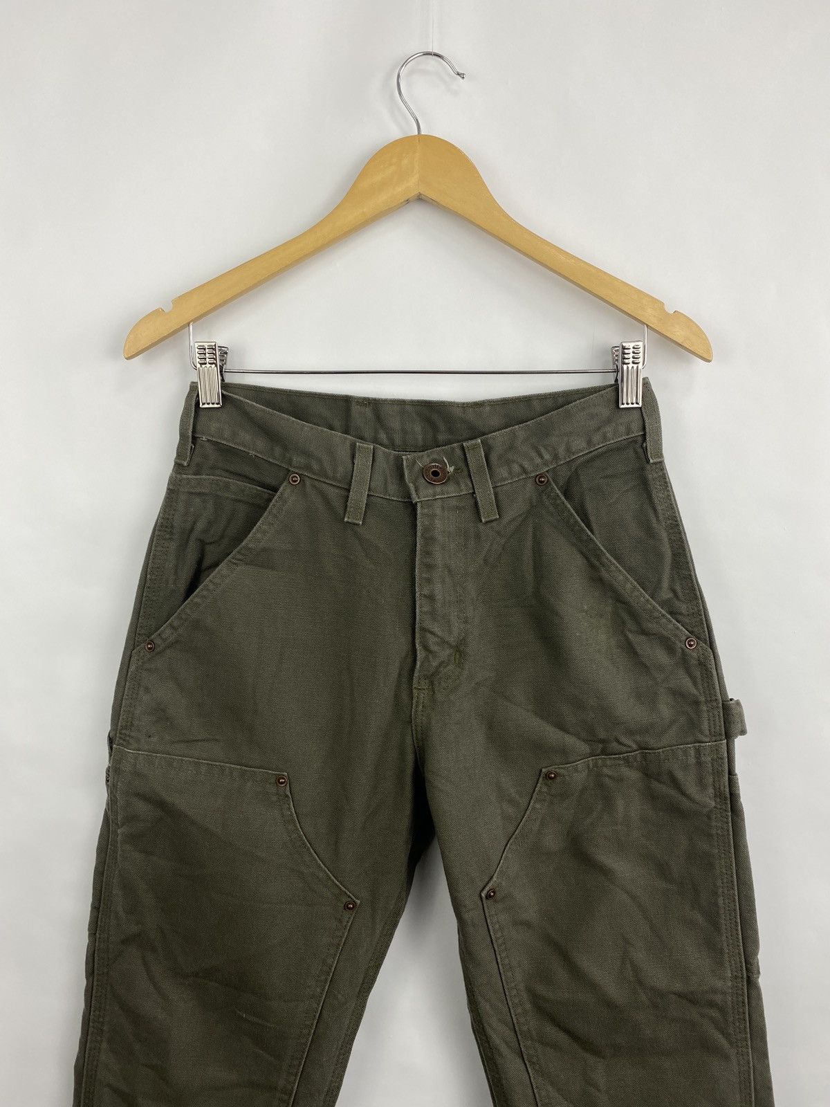 Carhartt 🇺🇸 Vintage 90s Carhartt Double Knees Khaki Work Pants Rare Size US 30 / EU 46 - 9 Thumbnail