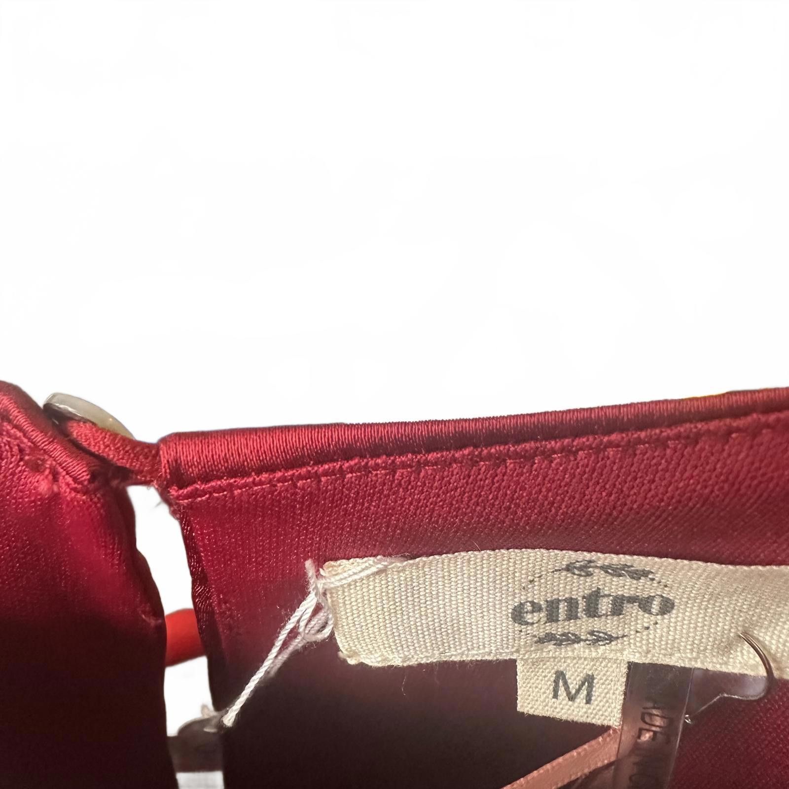 Designer Entro Burgundy Dress with Ruffled Hem Size M / US 6-8 / IT 42-44 - 2 Thumbnail