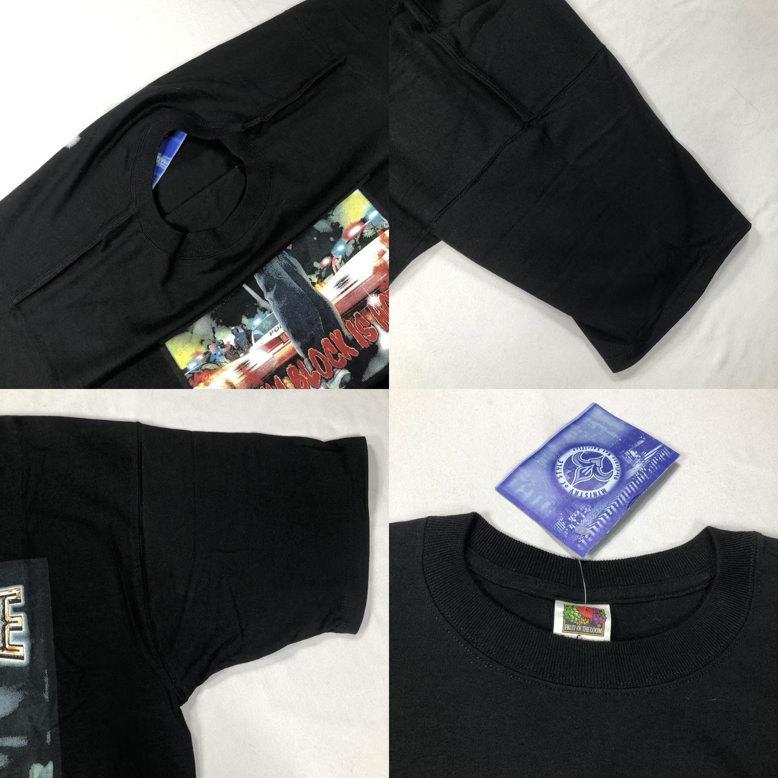 Fruit Of The Loom VINTAGE Nike Shirt Mens 1990s T-Shirt Hip Hop Black Lil Wayne The Tha Block Is Hot Cash Money Graphic Tee Size US L / EU 52-54 / 3 - 8 Thumbnail