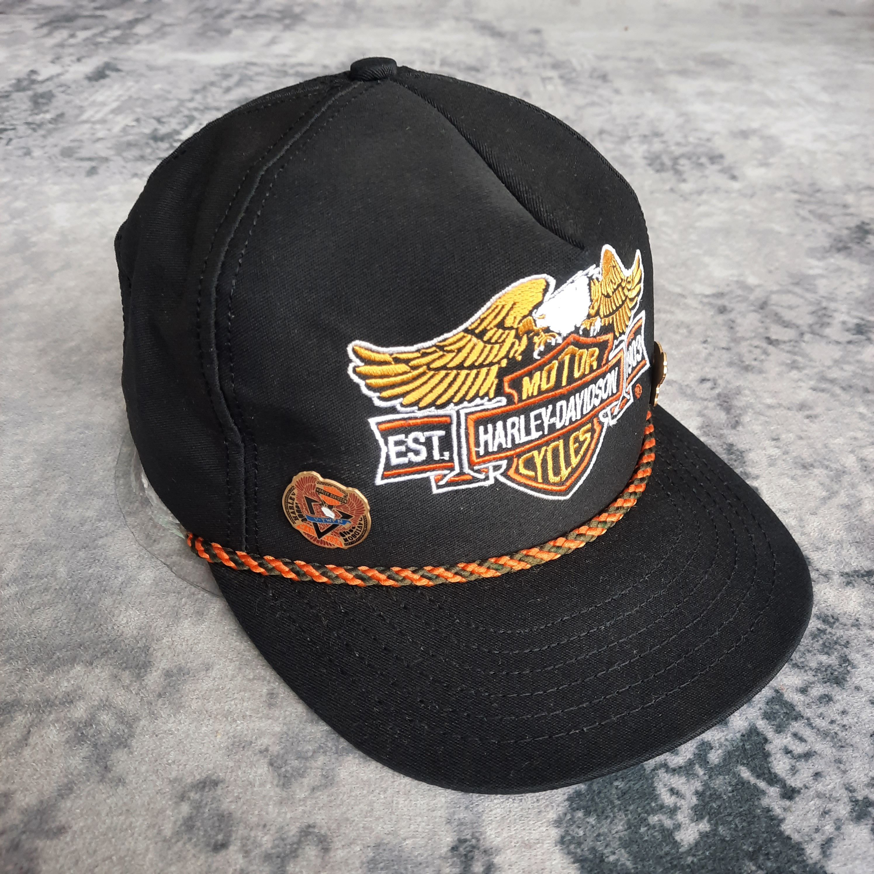 Harley Davidson 🦅 Vintage 70s harley davidson made in usa valcro cap Size ONE SIZE - 4 Thumbnail