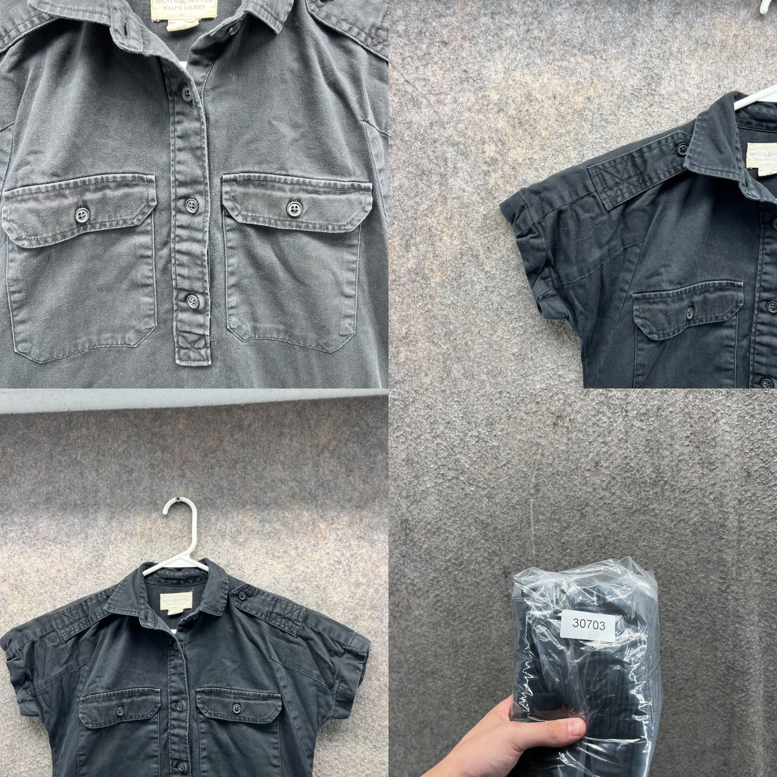Vintage VINTAGE Denim & Supply Ralph Lauren Dress Shirt Womens XS Black Button Down Preppy Pencil PRL Size XS / US 0-2 / IT 36-38 - 8 Thumbnail