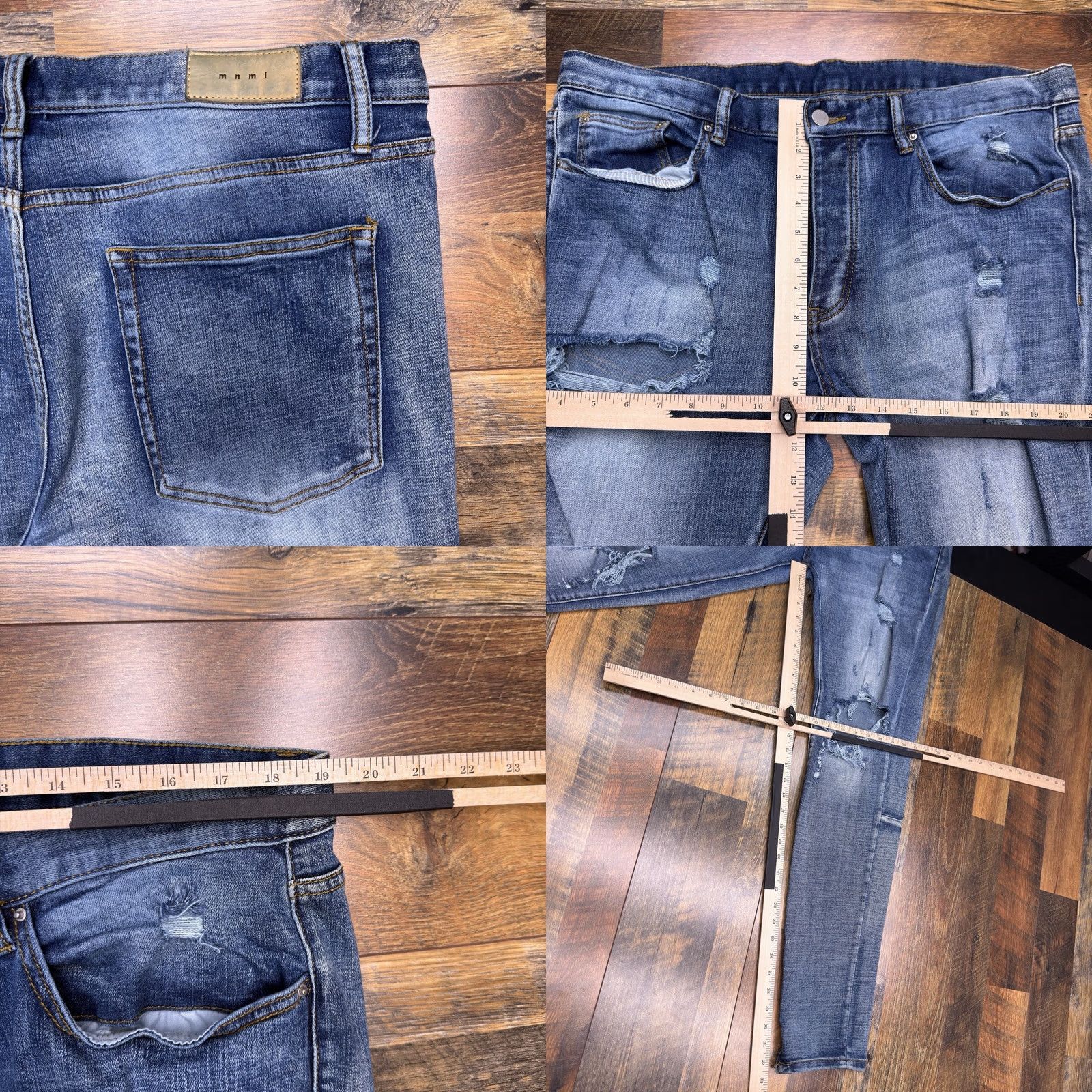 MNML MNML Skinny Jeans Mens 38 Ankle Zip Distressed Stretch Jeans Size US 38 / EU 54 - 8 Thumbnail