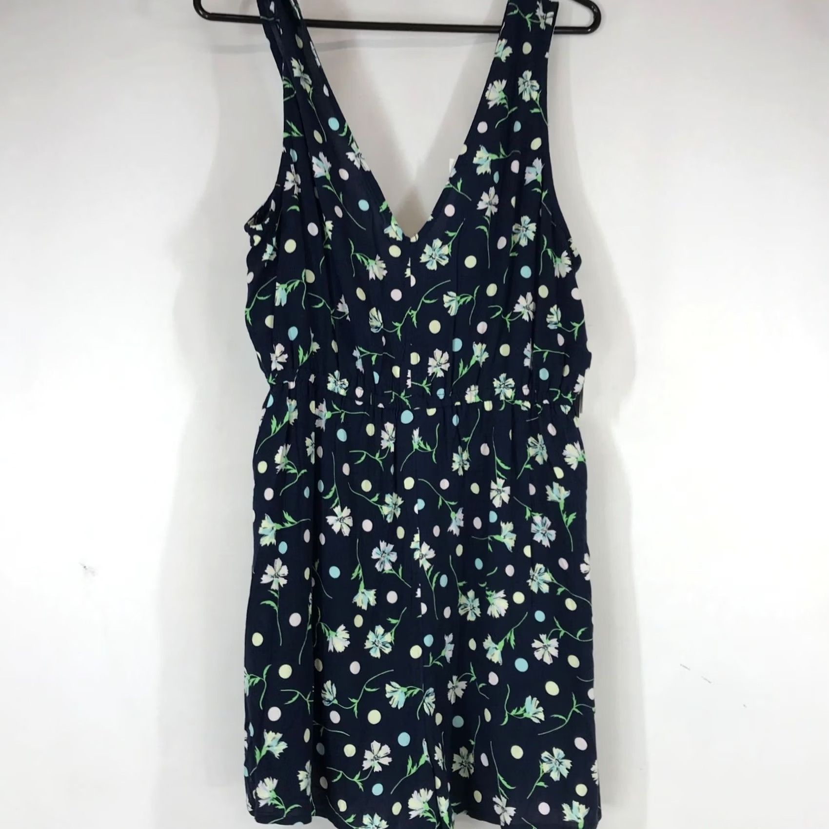 Vintage BP Women's Romper One-Piece Navy Blazer Sophie Floral M Size 32" / US 10 / IT 46 - 4 Thumbnail