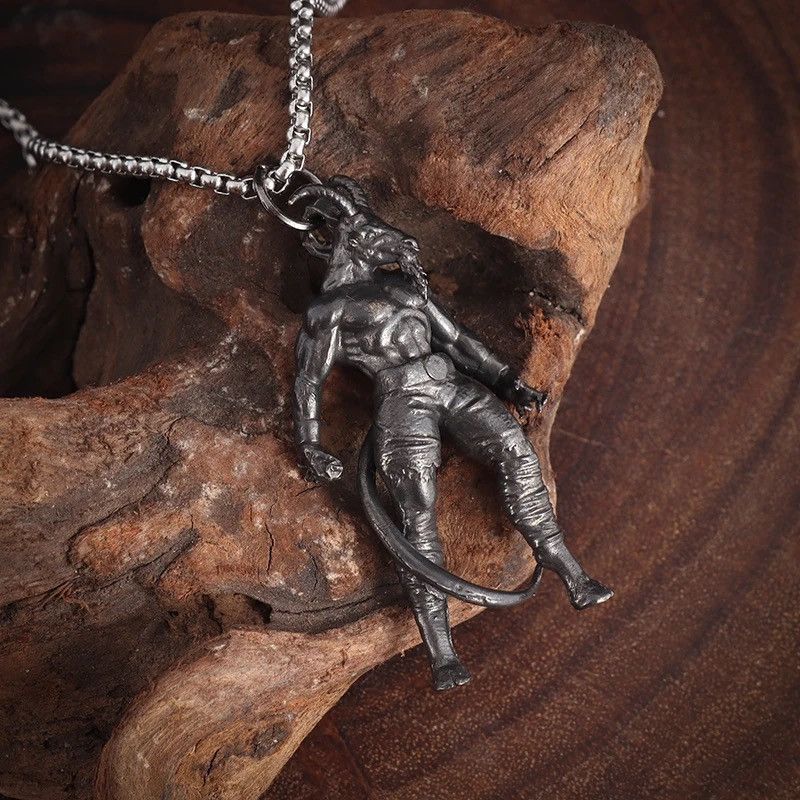 Jewelry Gothic Demon Sheep Head Satanic Warrior Lucifer Necklace Size ONE SIZE - 1 Thumbnail