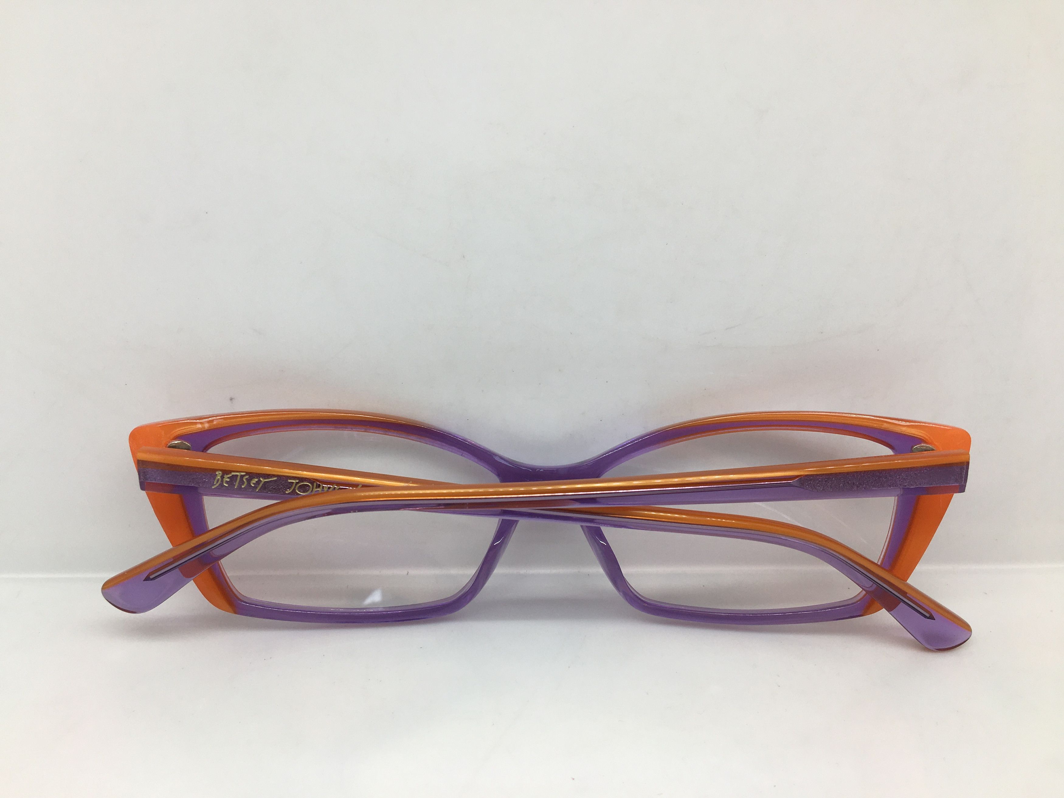 Betsey Johnson Betsey Johnson Clear Purple Orange Cat Eye Eyeglasses Size ONE SIZE - 7 Thumbnail
