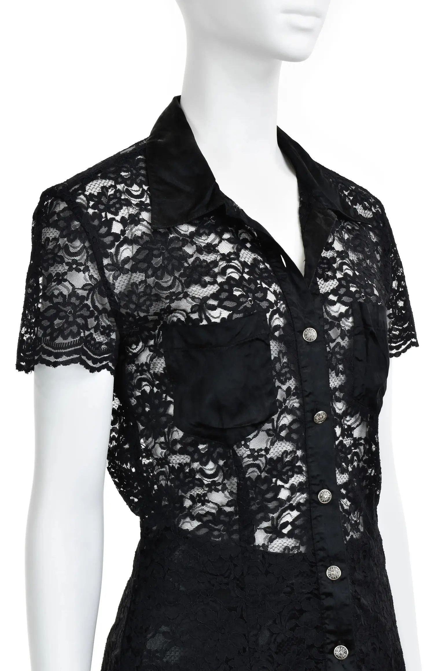 Love Moschino × Moschino Love Moschino Lace Flower Vintage Blouse Shirt Size L / US 10 / IT 46 - 3 Thumbnail