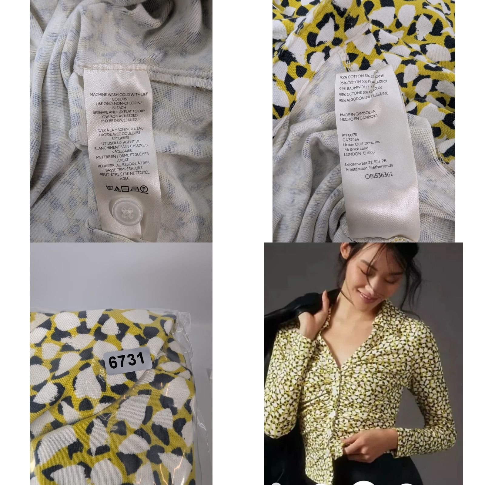 Vintage Maeve Anthropologie Blouse Shirt V-Neck Button Geometric Pattern Yellow Size M Women Size M / US 6-8 / IT 42-44 - 8 Thumbnail