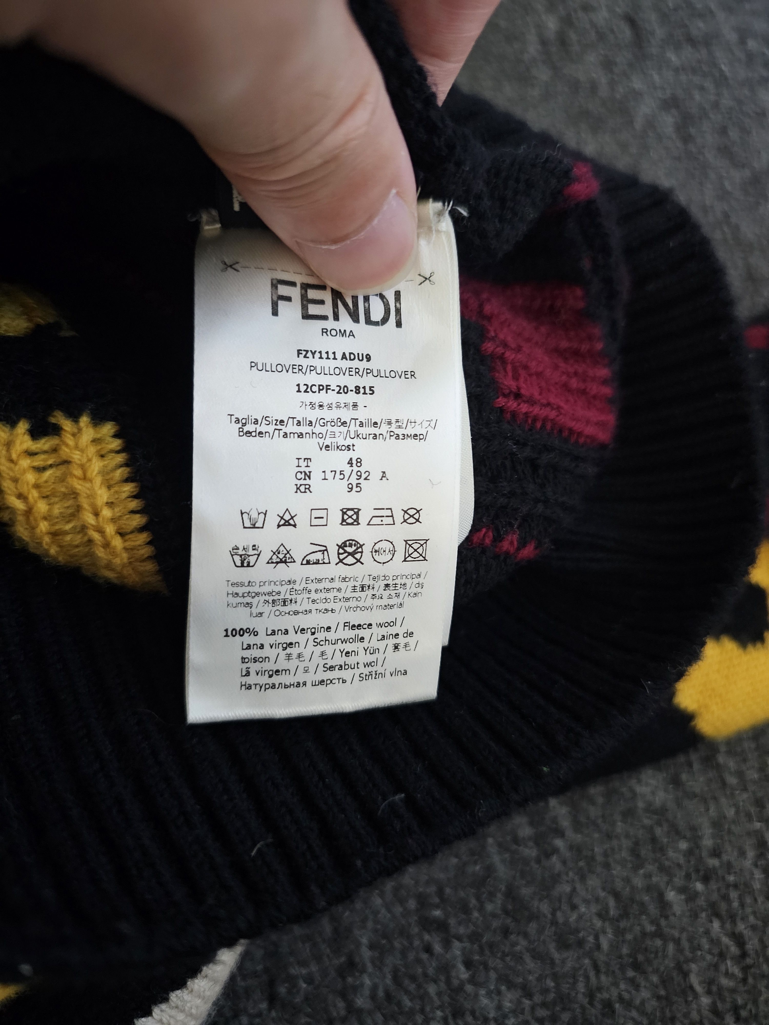 Fendi Fendi Men's Wool Sweater Size 48 Size US M / EU 48-50 / 2 - 7 Thumbnail