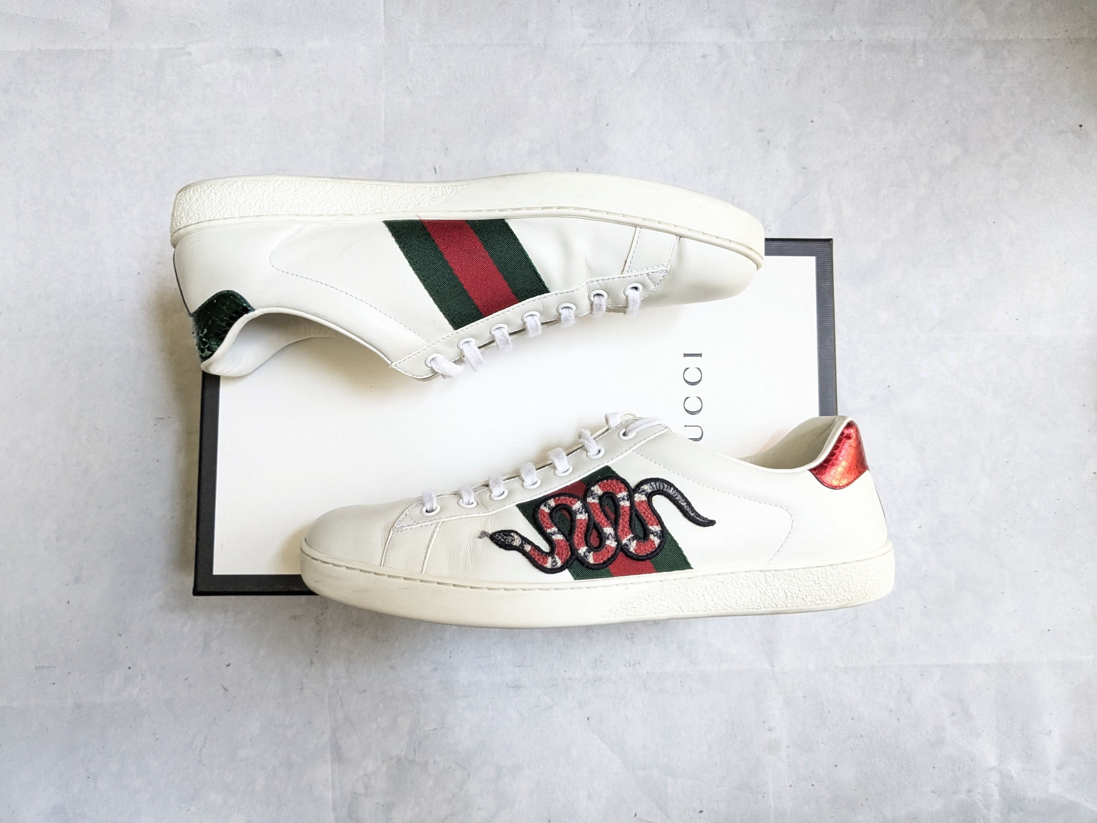 Gucci Gucci Ace Sneakers 10.5 White Leather Low 429446 Size US 10.5 / EU 43-44 - 2 Thumbnail