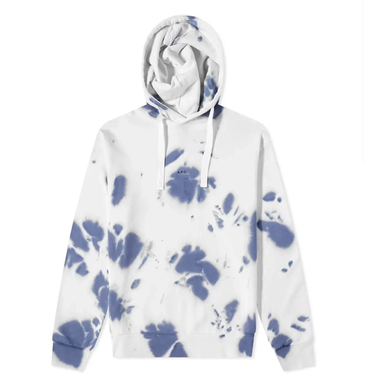 A.P.C. A.P.C. Victor Tie Dye Hoodie White Indigo Blue Size M Size US M / EU 48-50 / 2 - 2 Thumbnail