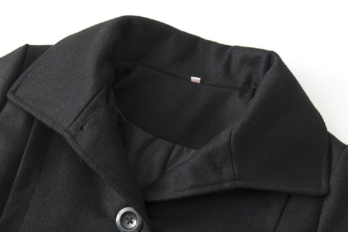Other Black Mid-Length Wool Blend Coat Size S / US 4 / IT 40 - 3 Thumbnail
