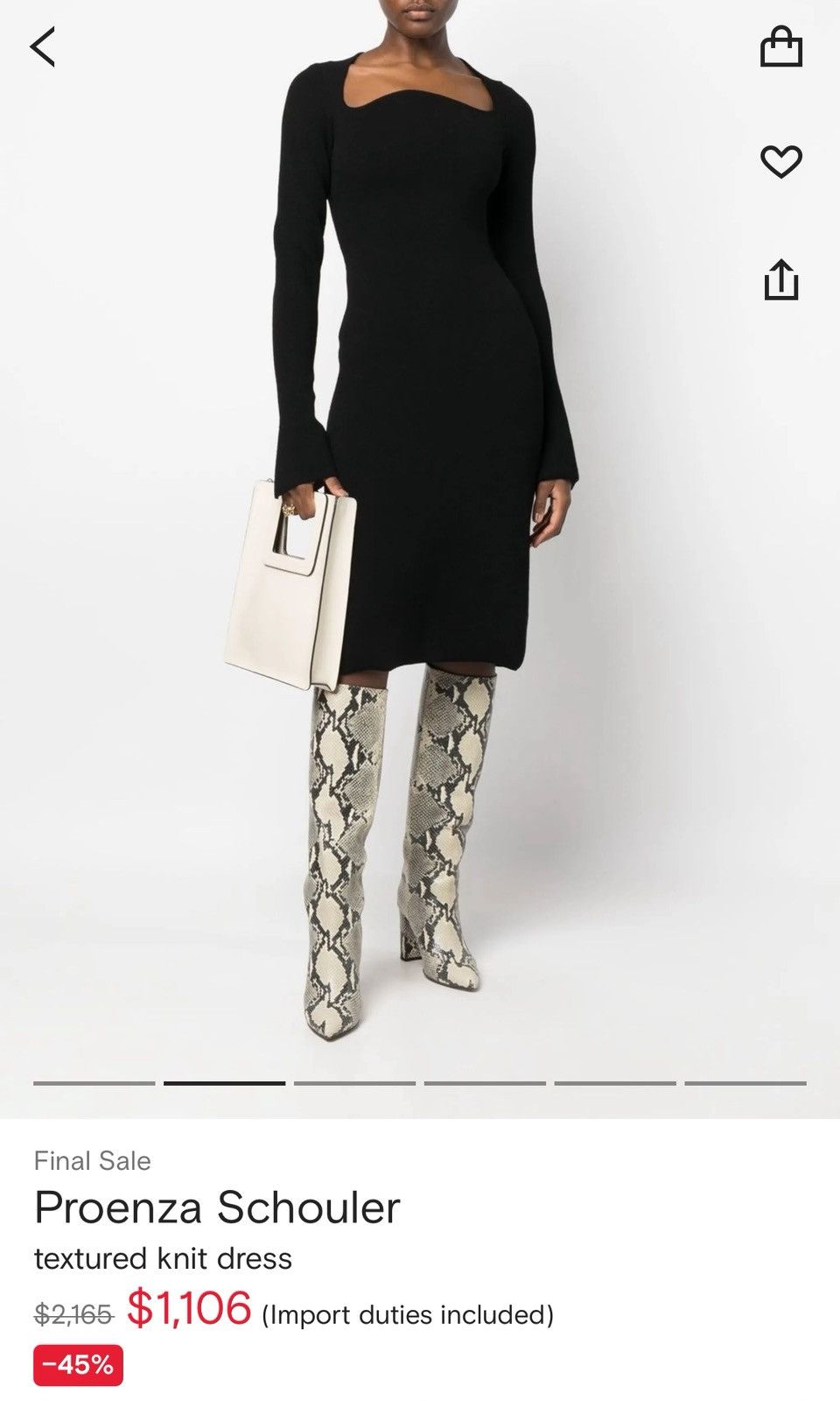 Proenza Schouler Proenza Schouler Textured Viscose Knit Sweater Dress Black M Size M / US 6-8 / IT 42-44 - 2 Thumbnail