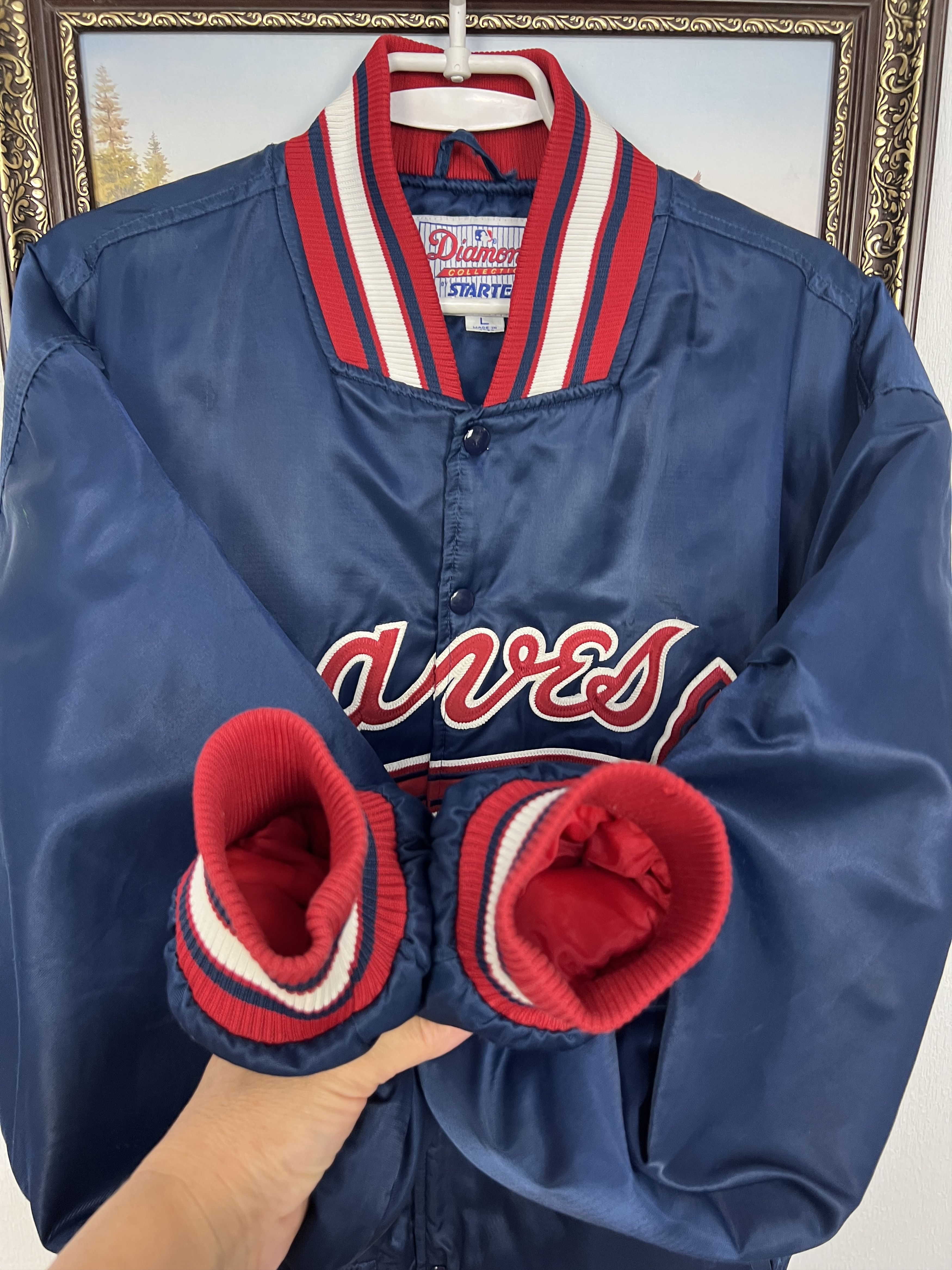 Starter Vintage 90's Starter MLB Atlanta Braves Starter Satin Bomber Size US L / EU 52-54 / 3 - 9 Thumbnail