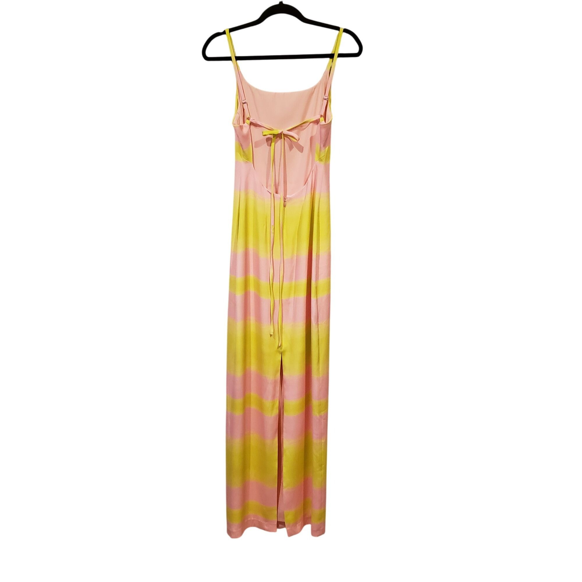Brandon Maxwell NEW Brandon Maxwell Backless Maxi Slip Dress Pink Yellow Str Size XS / US 0-2 / IT 36-38 - 3 Thumbnail