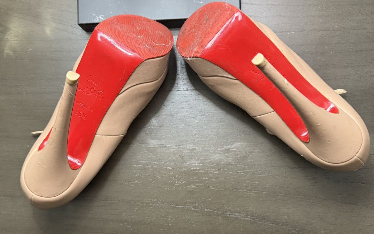 Christian Louboutin Christian Louboutin Lady Peep 150 Nude Heels Size US 6.5 / IT 36.5 - 6 Thumbnail