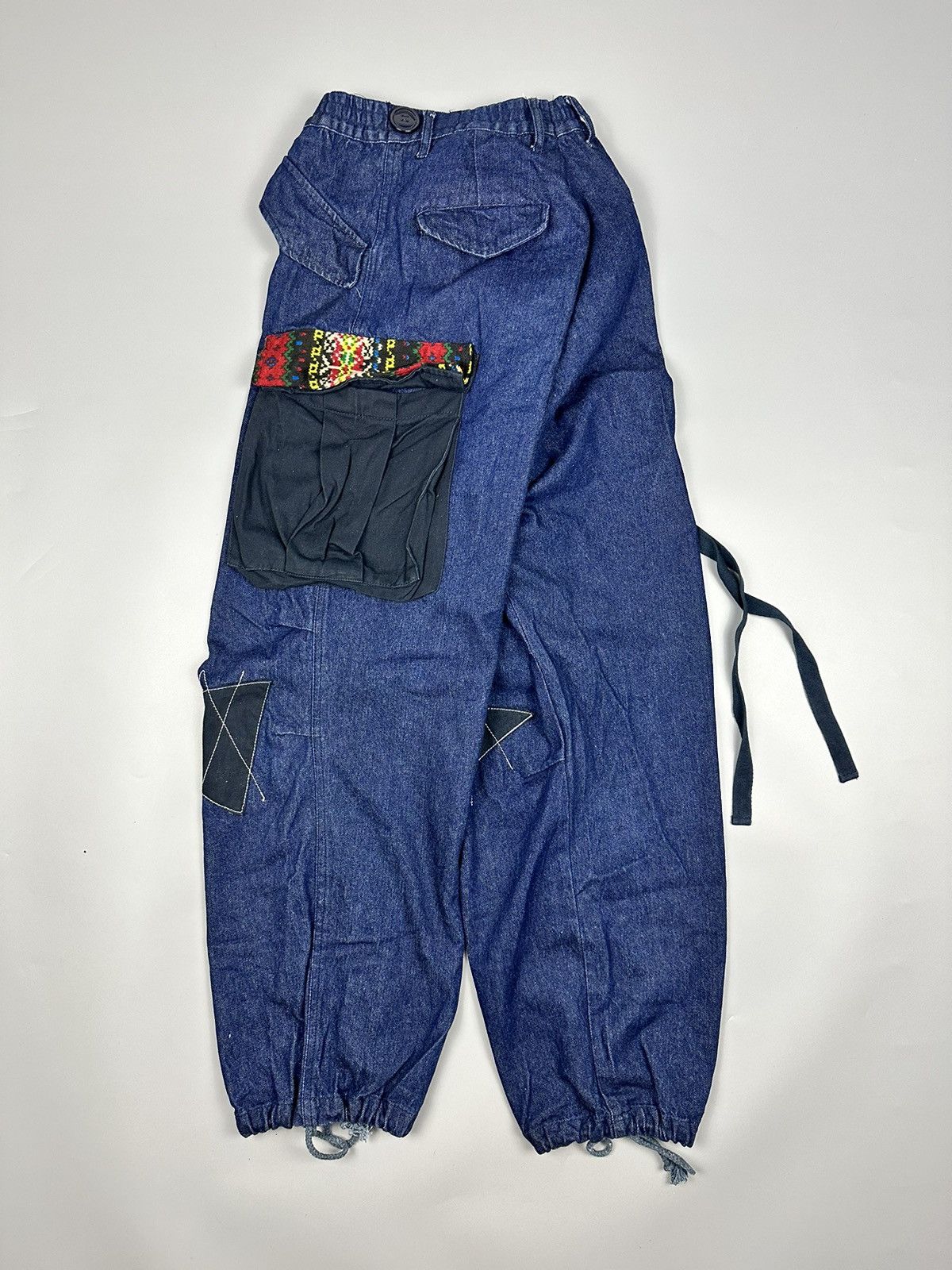 If Six Was Nine × Le Grande Bleu (L.G.B.) 🔥Rare🔥Kapital Inspired Baggy Twist Waist Sashiko Denim Size US 35 - 16 Thumbnail