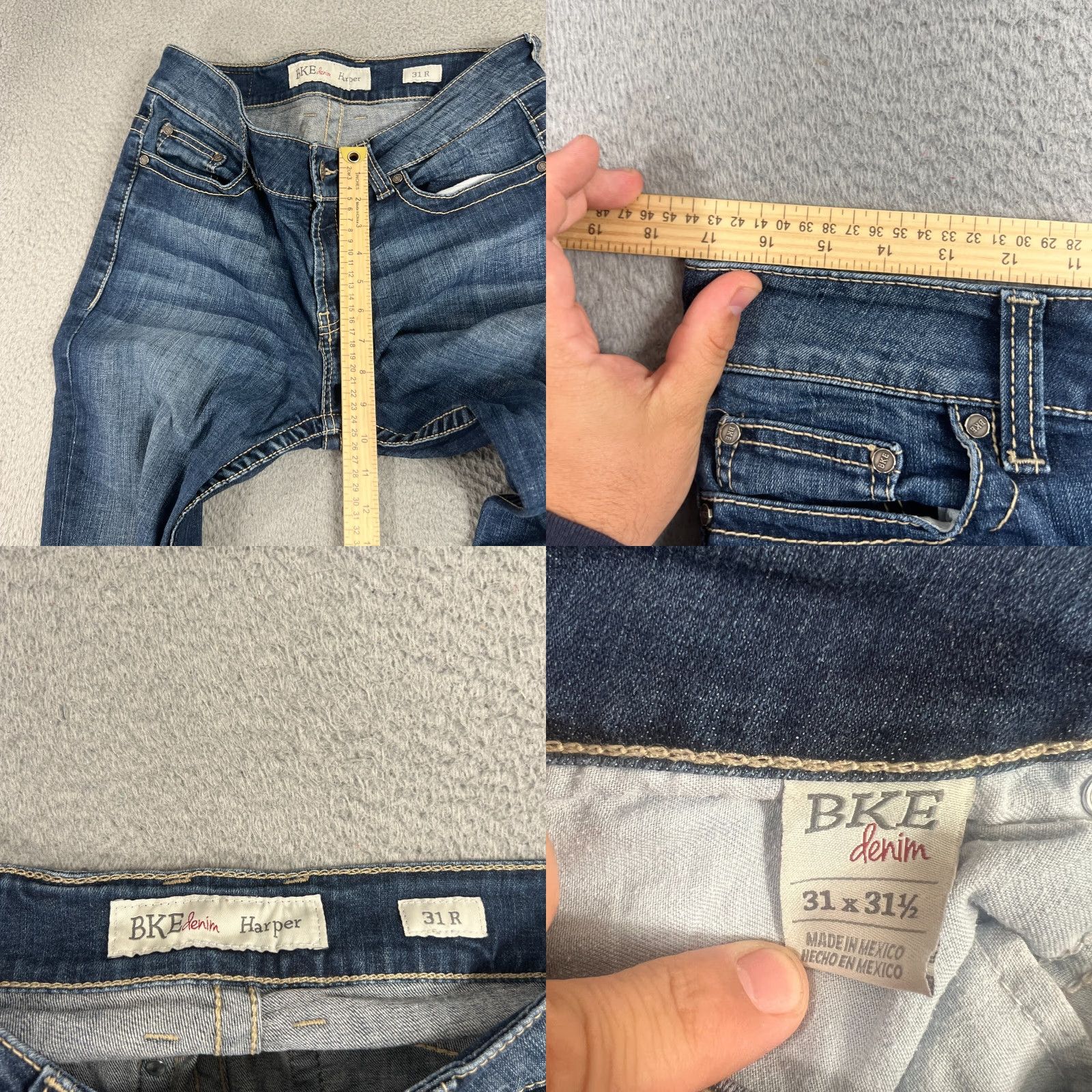 Vintage BKE Buckle Denim Harper 31 R Bootcut Western Blue HEMMED Buckle BKE Jeans 31 Regular Blue Denim Cotton Polyester Spandex Women Size ONE SIZE - 8 Thumbnail