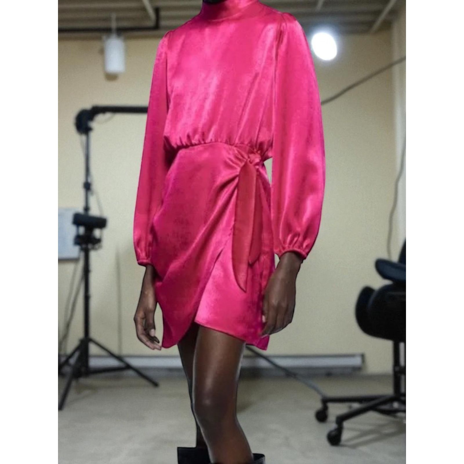 Zara Zara Satin Effect Mock Neck Dress Size: XS - NWT Size XS / US 0-2 / IT 36-38 - 8 Thumbnail