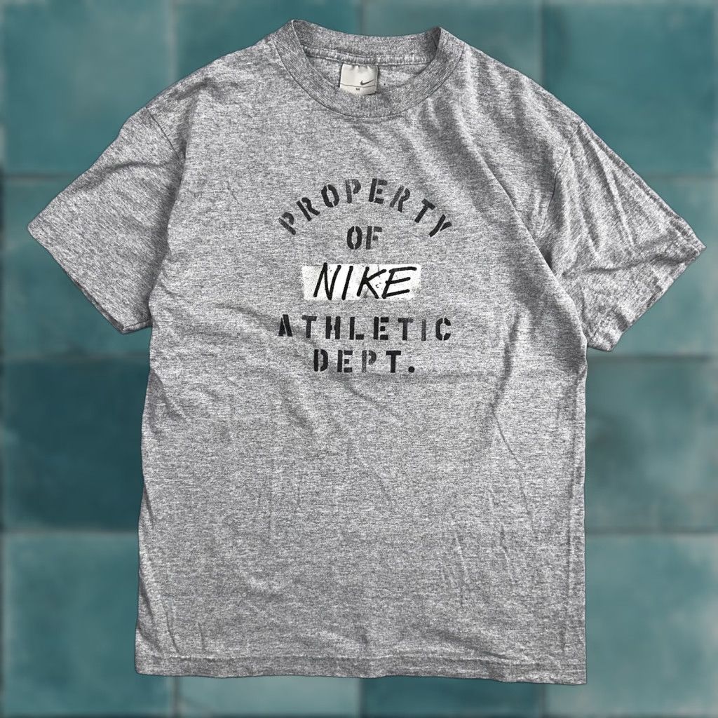 Nike VINTAGE Nike T-Shirt Men Athletic Medium Gray Y2K VTG Graphic Silver Tag Property Crew Neck Short Sleeve Shirt Mens Size US M / EU 48-50 / 2 - 1 Thumbnail