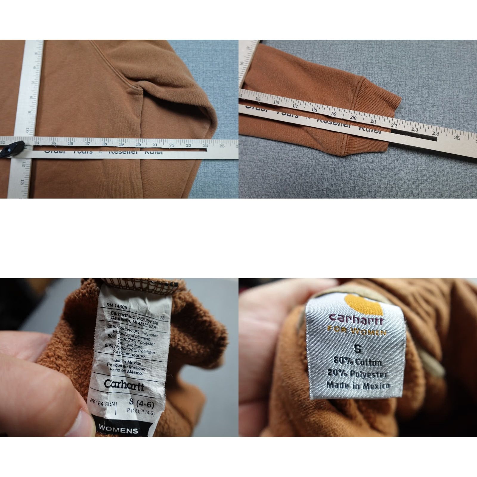 Carhartt Carhartt Sweatshirt Womens Small Orange Hooded Pullover Logo Slim Fit Fleece Exterior/Activewear Style: Outdoor, Fall, Winter Womens Size S / US 4 / IT 40 - 8 Thumbnail