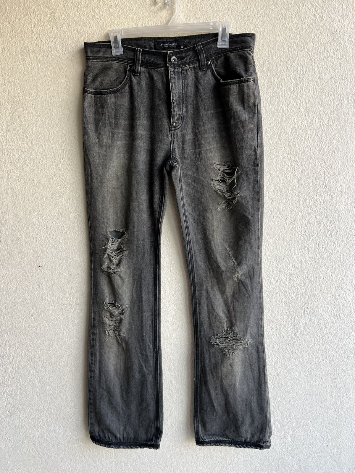 Vintage Of The Neige- Style Japan Rips Distress Denim Bootcut Jeans Size US 31 - 22 Thumbnail