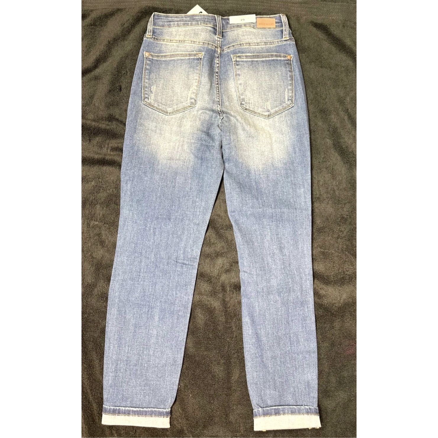 Judy Blue Judy Blue Adelene Mid Rise Cuffed Jeans Dark Blue 29 Size 29" - 11 Thumbnail