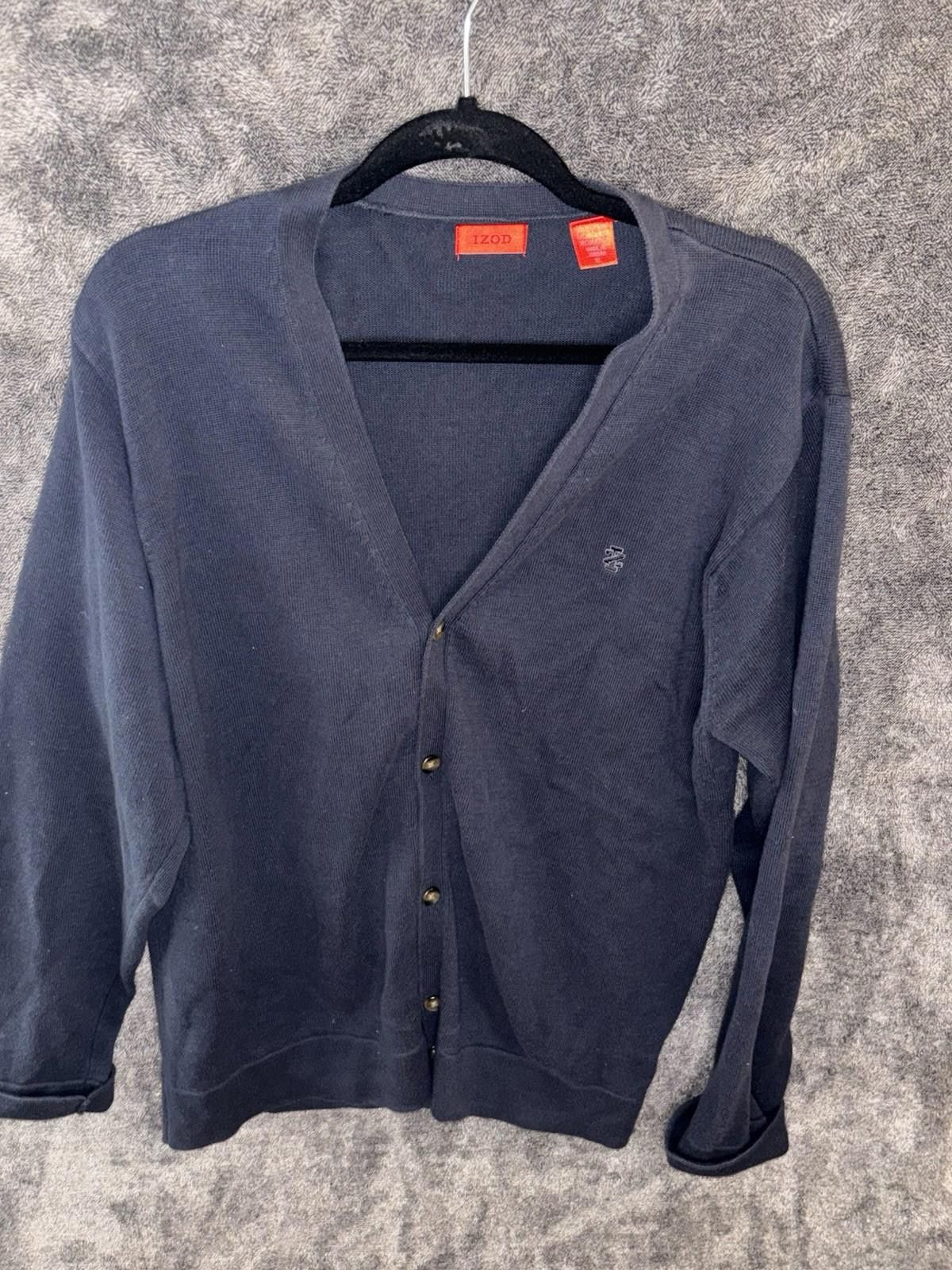 Izod Vintage IZOD Navy Button Cardigan Sweater 100% Cotton Logo M Size US M / EU 48-50 / 2 - 2 Thumbnail