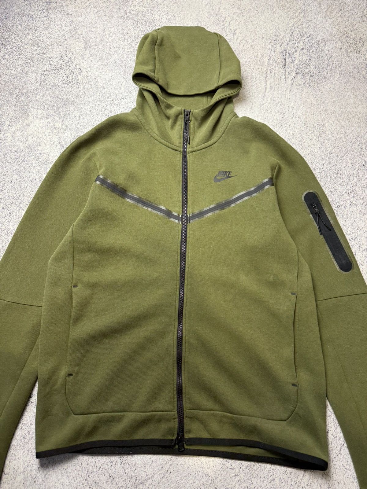 Nike Mens Nike Tach Fleece Green Zip Up Hoodie Drill Size US M / EU 48-50 / 2 - 4 Thumbnail