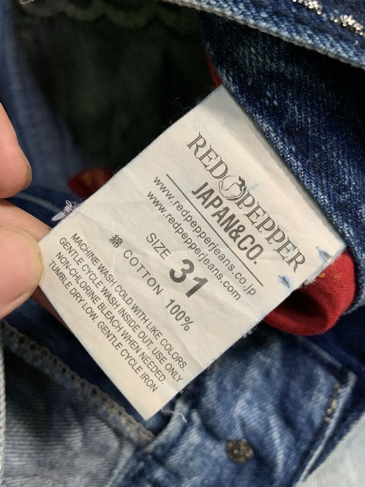 Tornado Mart RED PEPPER PUNK FADED & RUSTY JAPANESE DISTRESSED DENIM Size US 34 / EU 50 - 21 Thumbnail